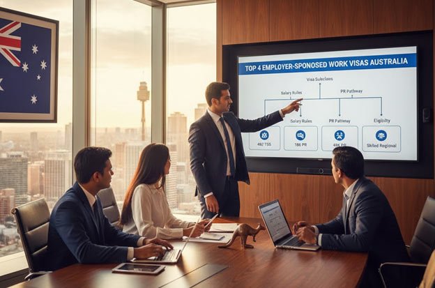 Top 4 Employer-Sponsored Work Visas in Australia: Salary Rules, PR Pathways & Eligibility